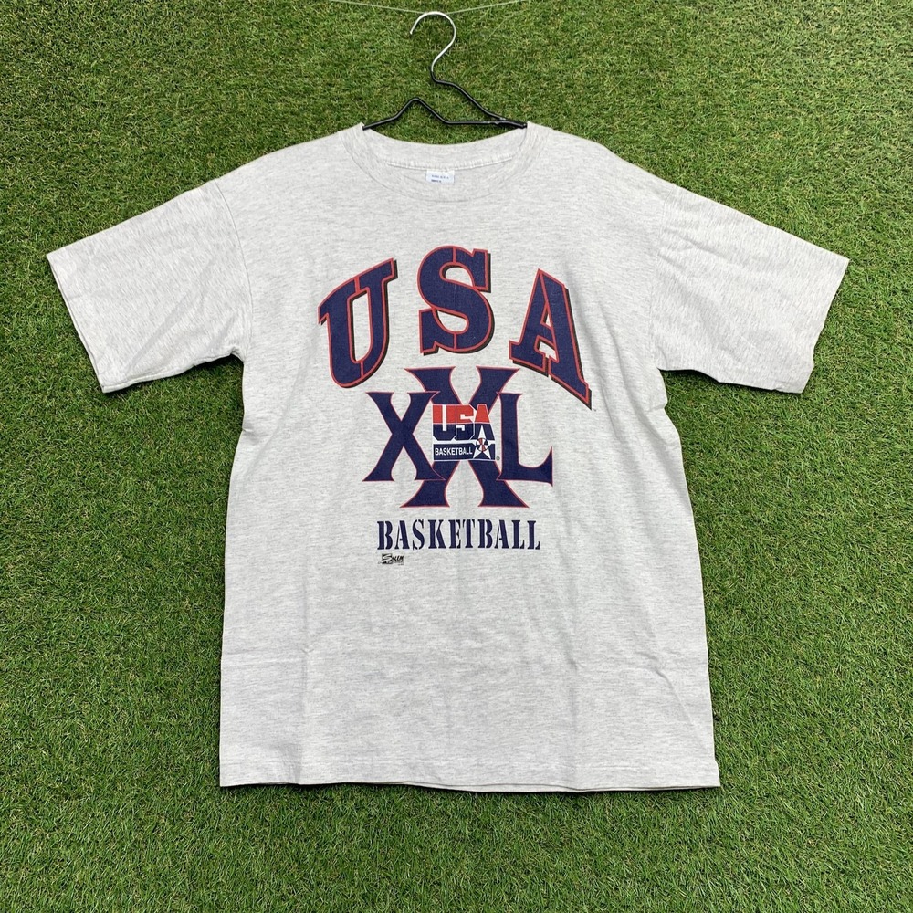 Vintage USA Basketball Shirt Mens Large NBA Olympics Salem 90s Single Stitch